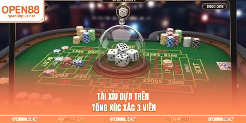 Tài xỉu dựa trên tổng xúc xắc 3 viên
